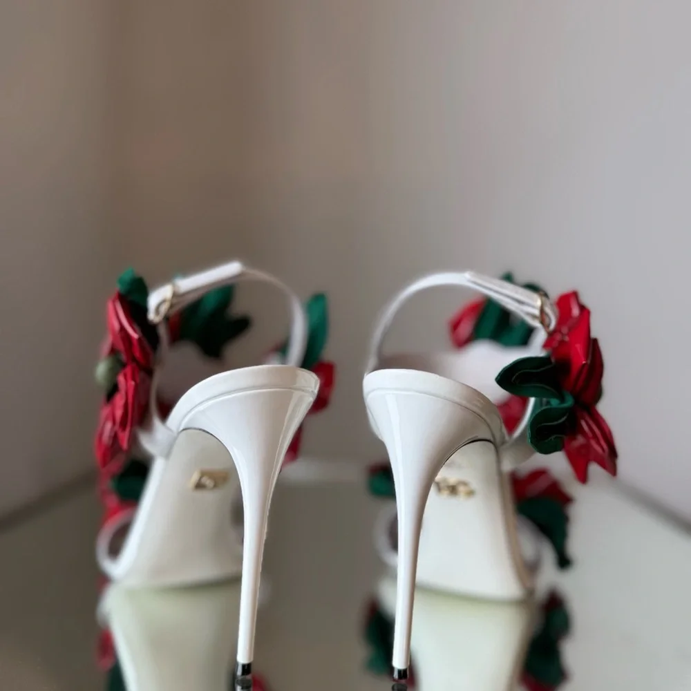 Like new DOLCE & GABBANA Floral Detail High-Heel Sandals $2,495 38.5 - Picture 13 of 14